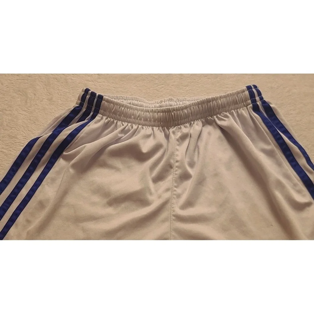 Adidas Tanzania Flag Soccer Shorts Men's White Blue Athletic Training Sporty